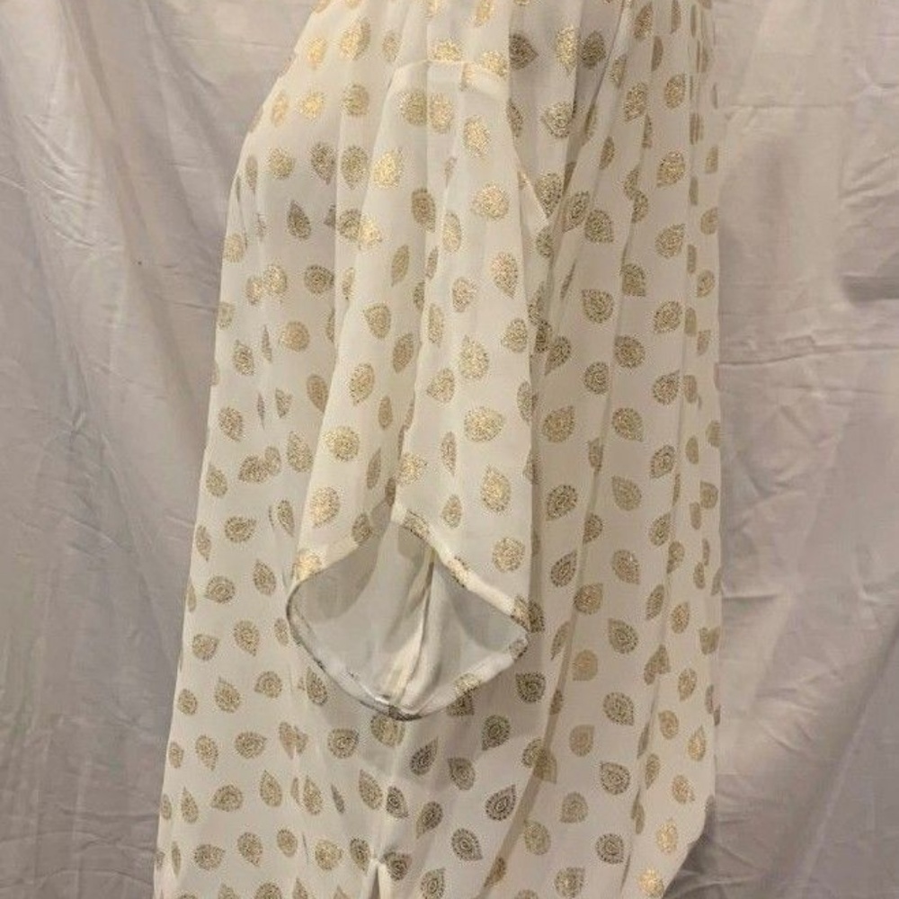 Michael Kors Sheer Blouse w/ Gold Dots s301-007-07 - Picture 3 of 6